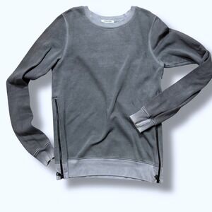 Cotton Citizen Cement Side Zip Sweatshirt Pullover Athleisure Casual Gray Sz S